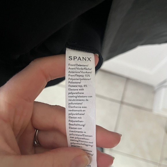 NWT Spanx Faux Leather Ponte Combo Fitted Sheath Dress Black Sz M - Picture 12 of 12